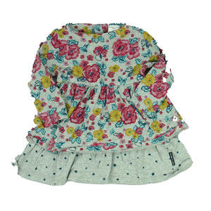 Polarn O. Pyret Girls Grey | Floral Dress size: 9-12 Months